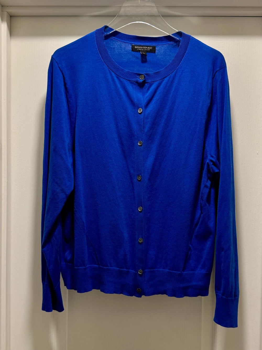 Women’s Banana Republic Royal Blue Crewneck Button Cardigan, XL